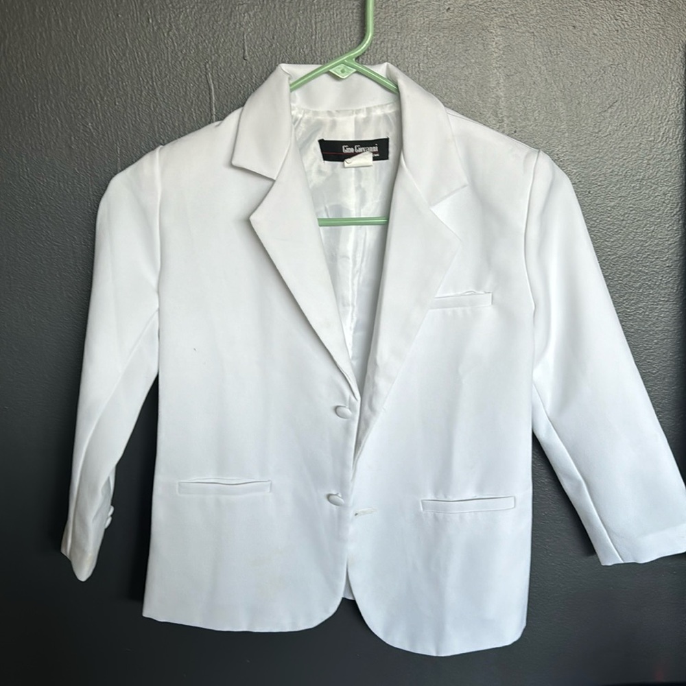 White Suit Jacket Kids Sz 6